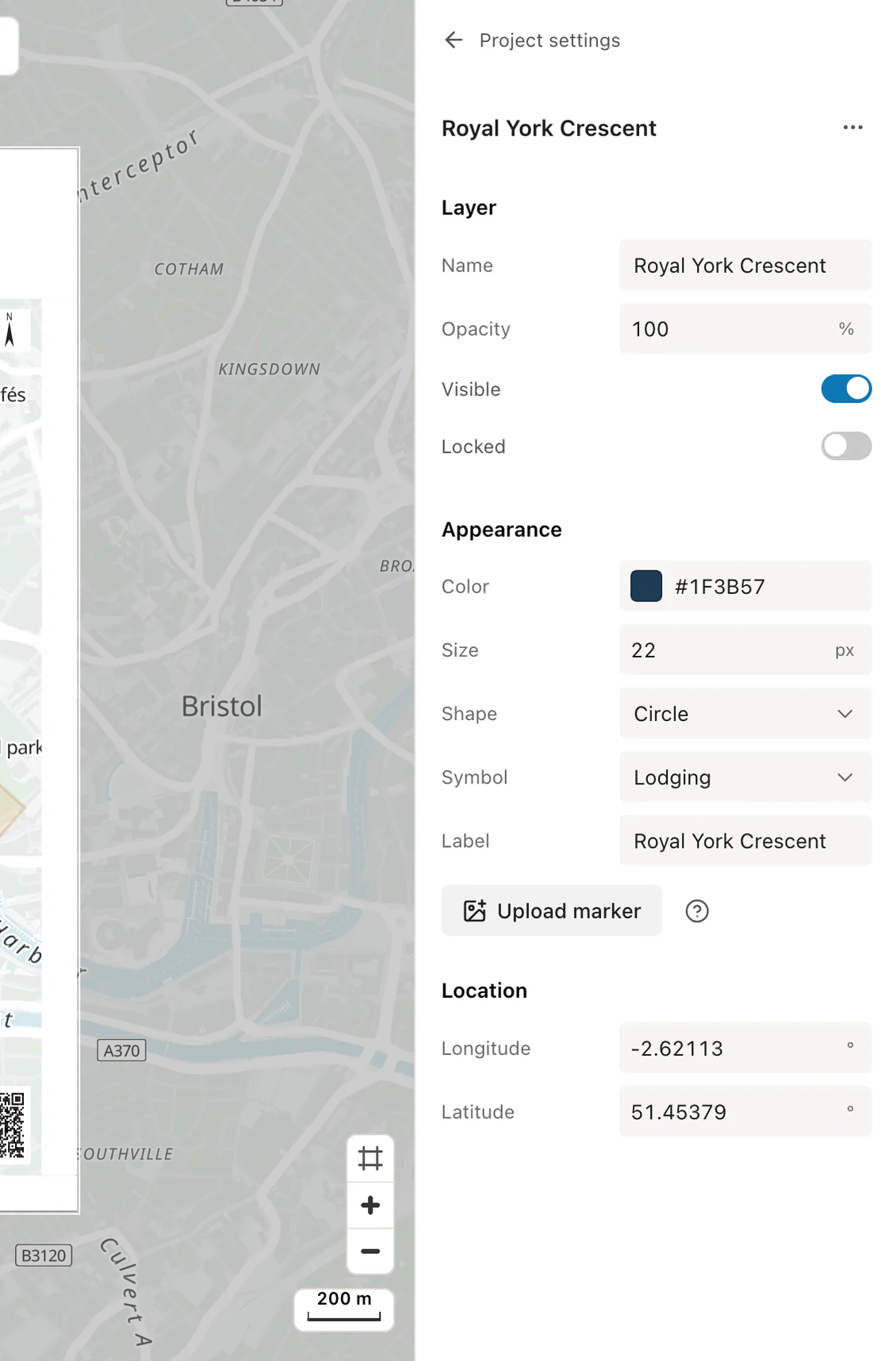 Print Map Studio waypoint colour, size, shape, symbol and label controls